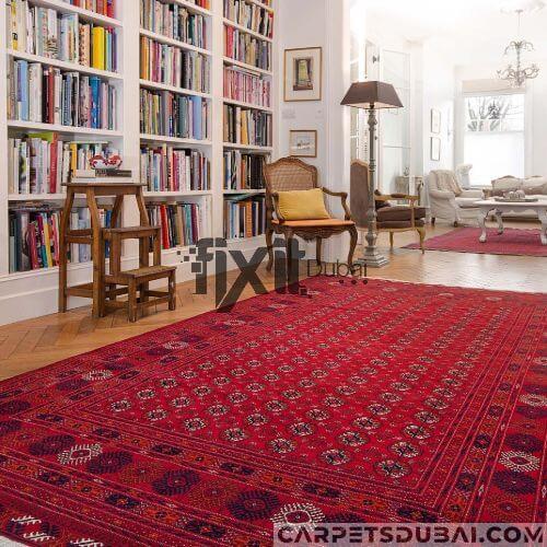 Red colour handmade rugs dubai